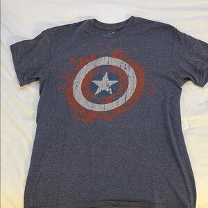 Marvel Blue and Red Captain America Short Sleeve Tee